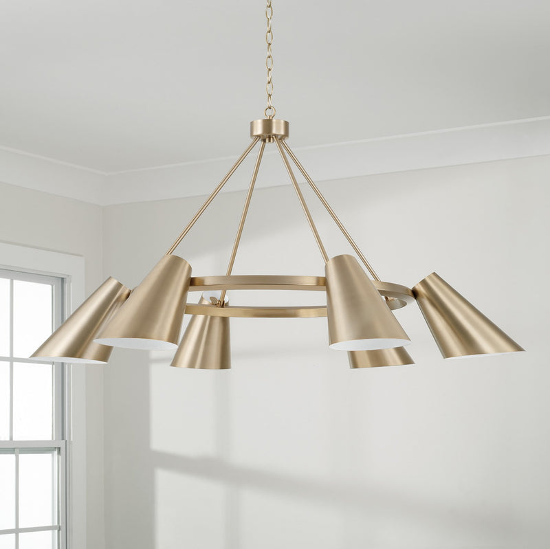 Capital Lighting 454961MA Six Light Chandelier, Matte Brass