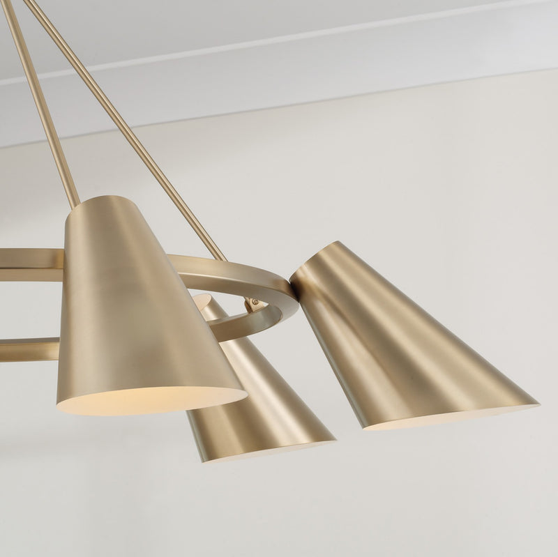 Capital Lighting 454961MA Six Light Chandelier, Matte Brass