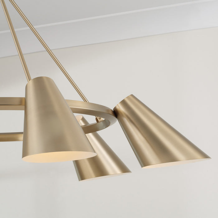 Capital Lighting 454961MA Six Light Chandelier, Matte Brass