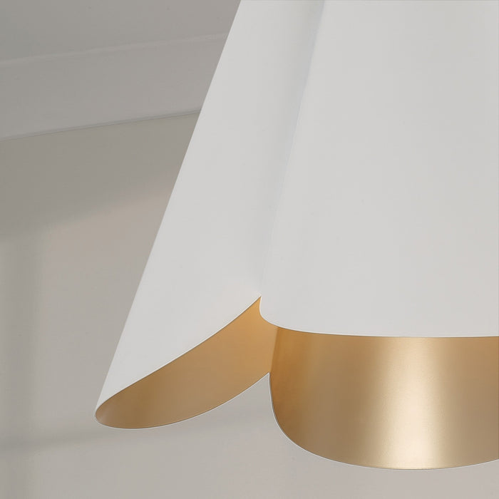 Capital Lighting 355441RE Four Light Pendant, Matte Brass and White
