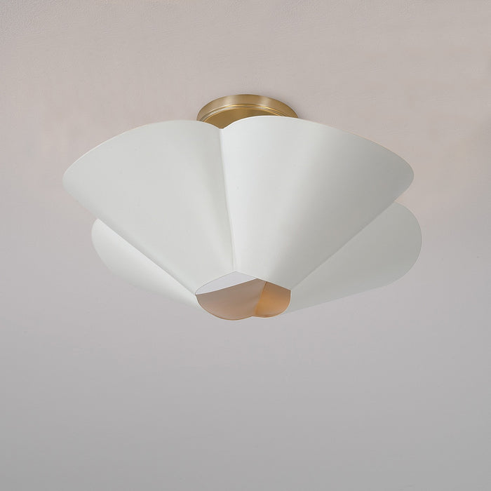 Capital Lighting 355442RE Four Light Pendant, Matte Brass and White