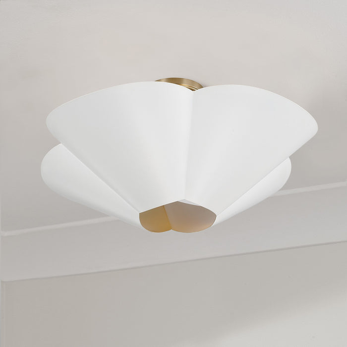 Capital Lighting 355443RE Four Light Pendant, Matte Brass and White
