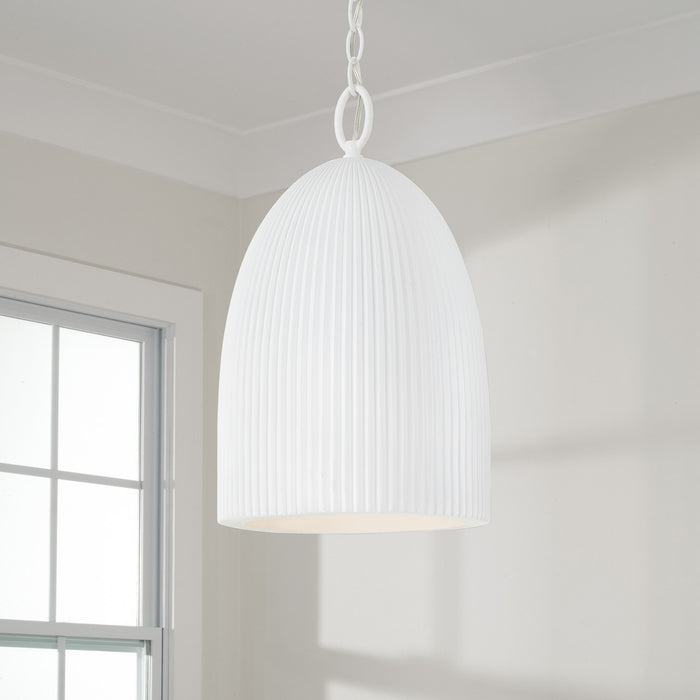 Capital Lighting 356111CE One Light Pendant, Ceramic White
