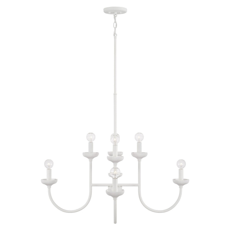 Capital Lighting 456181CE Eight Light Chandelier, Ceramic White