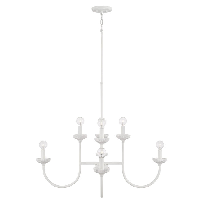 Capital Lighting 456181CE Eight Light Chandelier, Ceramic White
