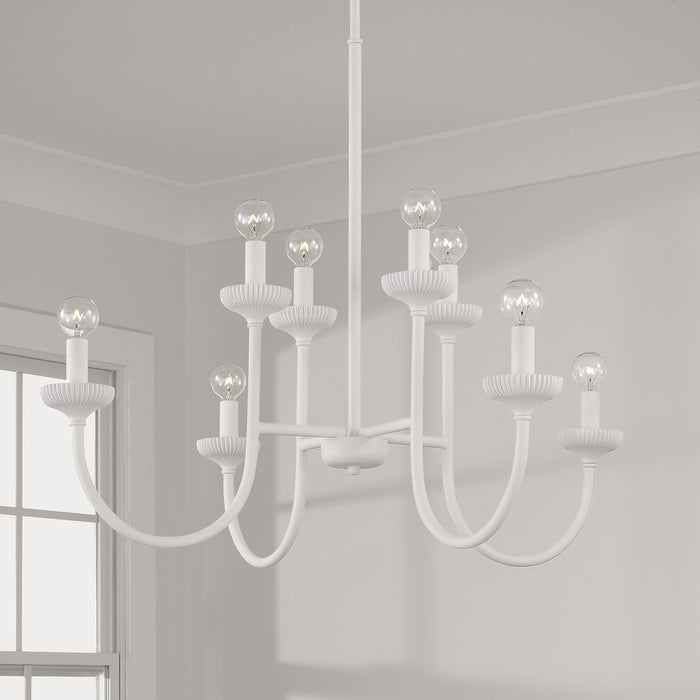 Capital Lighting 456181CE Eight Light Chandelier, Ceramic White