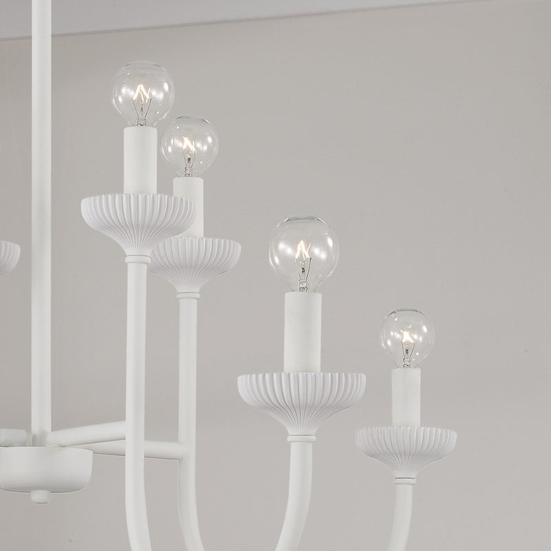 Capital Lighting 456181CE Eight Light Chandelier, Ceramic White