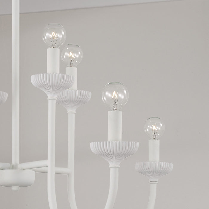 Capital Lighting 456181CE Eight Light Chandelier, Ceramic White
