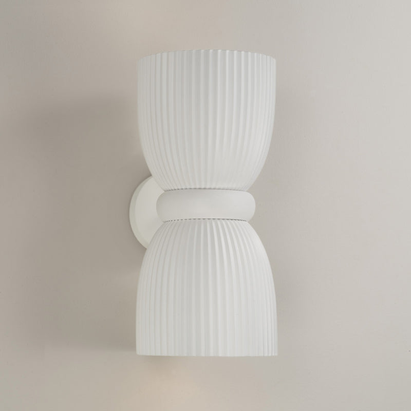 Capital Lighting 656121CE Two Light Wall Sconce, Ceramic White