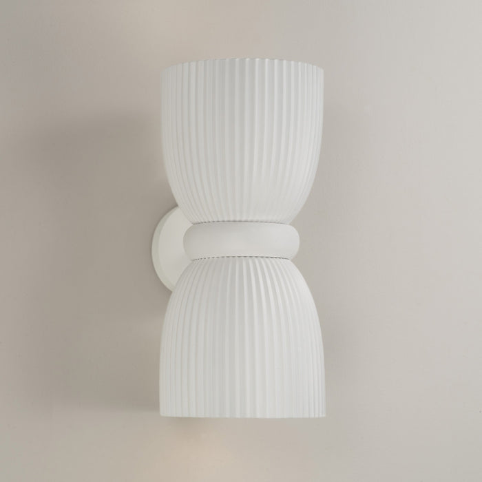 Capital Lighting 656121CE Two Light Wall Sconce, Ceramic White
