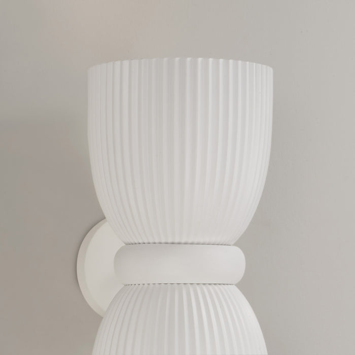 Capital Lighting 656121CE Two Light Wall Sconce, Ceramic White