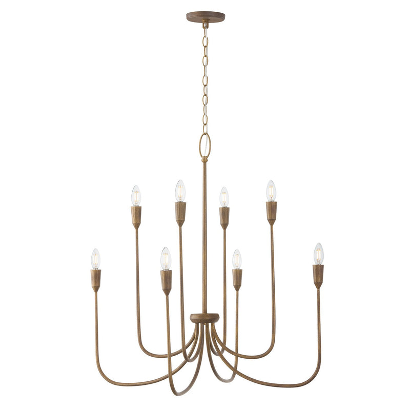 Capital Lighting 456881MZ Eight Light Chandelier, Mystic Bronze