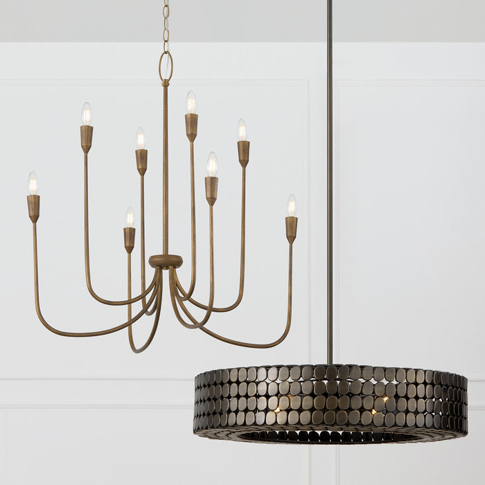Capital Lighting 456881MZ Eight Light Chandelier, Mystic Bronze