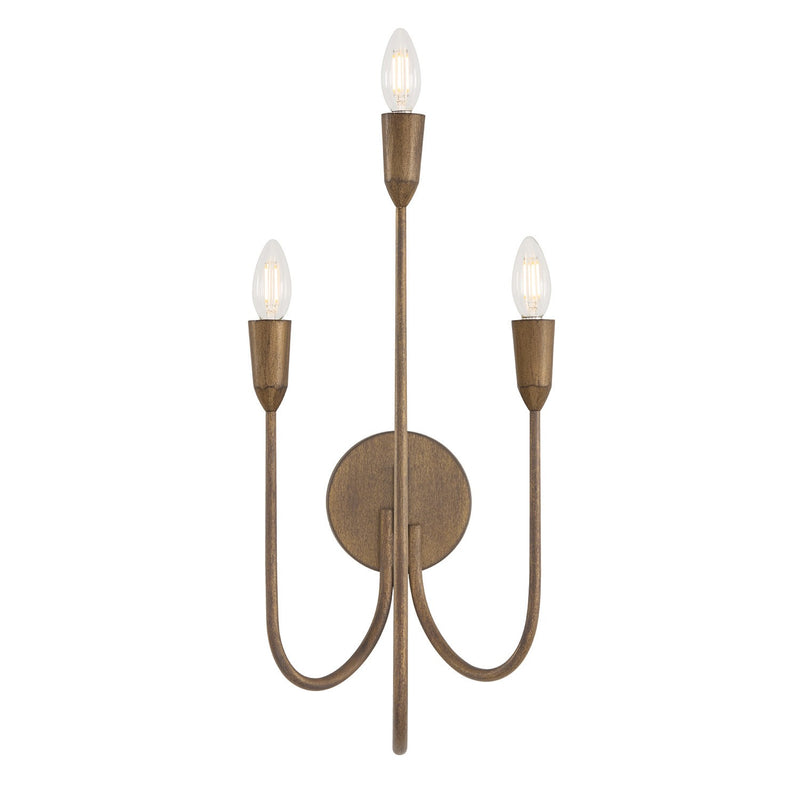 Capital Lighting 656831MZ Three Light Wall Sconce, Mystic Bronze