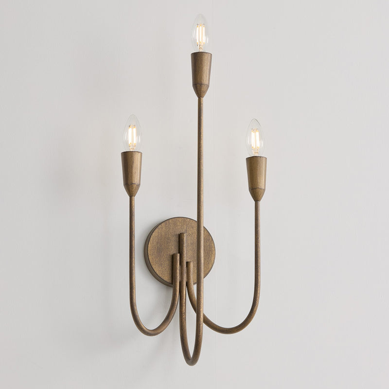 Capital Lighting 656831MZ Three Light Wall Sconce, Mystic Bronze
