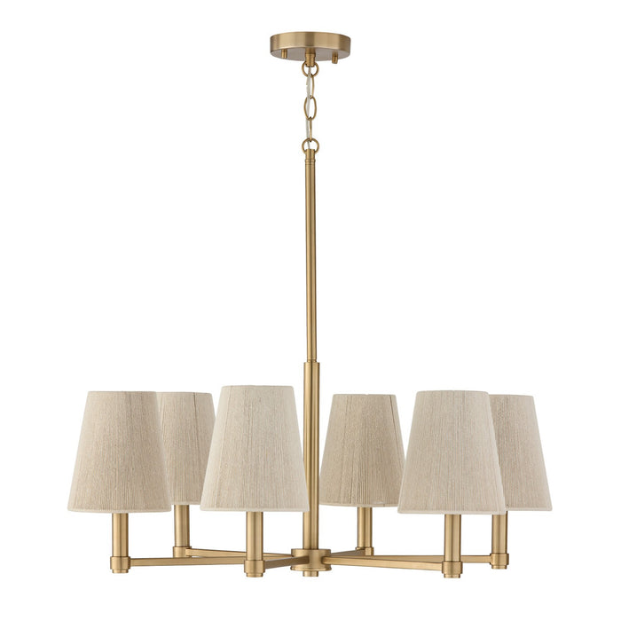 Capital Lighting 454561MA Six Light Chandelier, Matte Brass