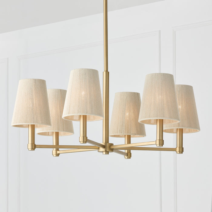 Capital Lighting 454561MA Six Light Chandelier, Matte Brass