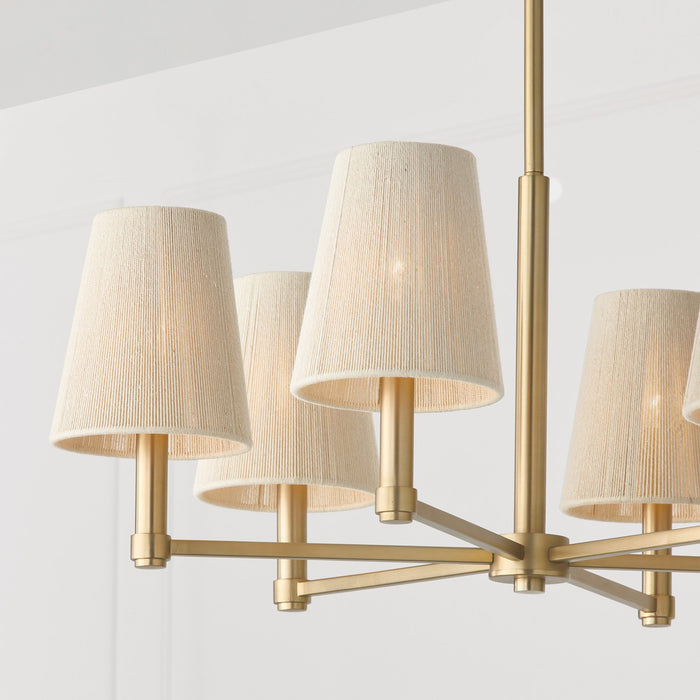 Capital Lighting 454561MA Six Light Chandelier, Matte Brass