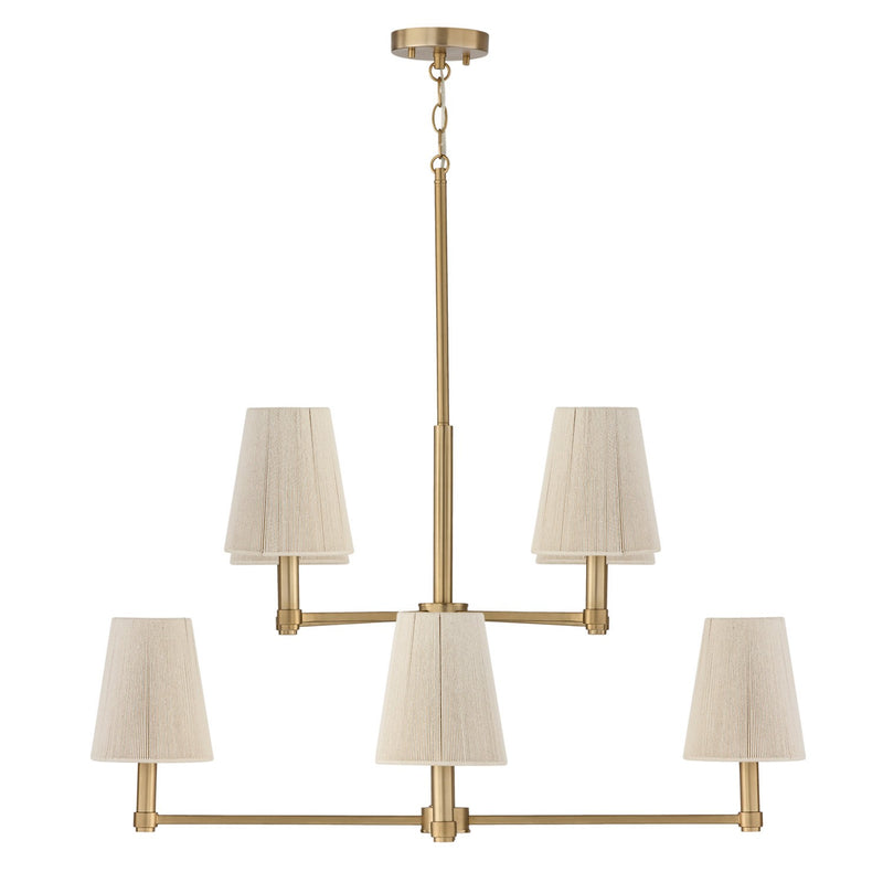 Capital Lighting 454581MA Eight Light Chandelier, Matte Brass