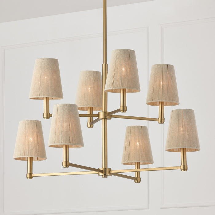 Capital Lighting 454581MA Eight Light Chandelier, Matte Brass