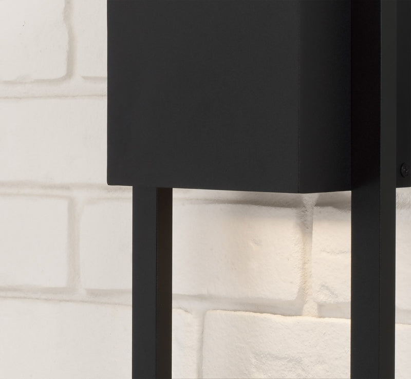Capital Lighting 956011BK-GL One Light Outdoor Wall Lantern, Oiled Bronze