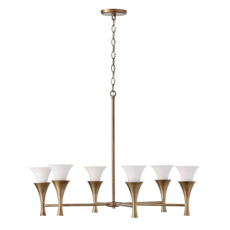 Capital Lighting 455761ML Six Light Chandelier, Mystic Luster