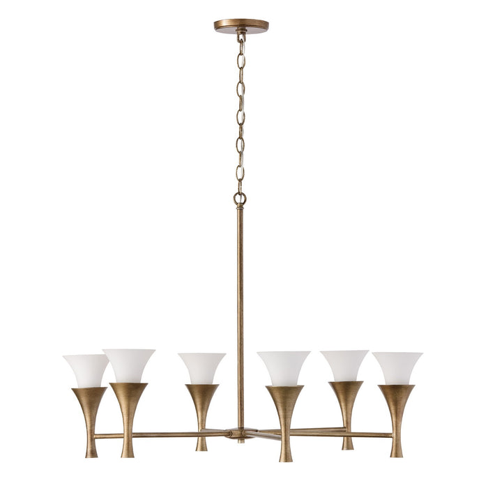 Capital Lighting 455761ML Six Light Chandelier, Mystic Luster
