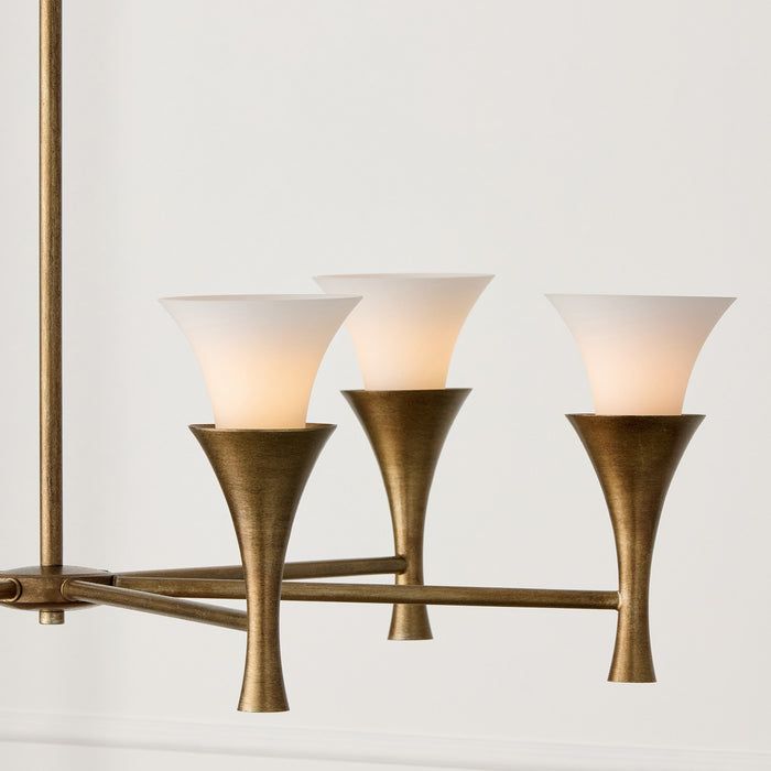 Capital Lighting 455761ML Six Light Chandelier, Mystic Luster