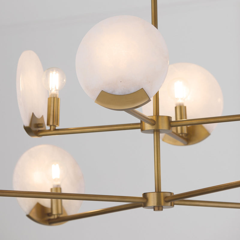 Capital Lighting 454681AD Eight Light Chandelier, Aged Brass