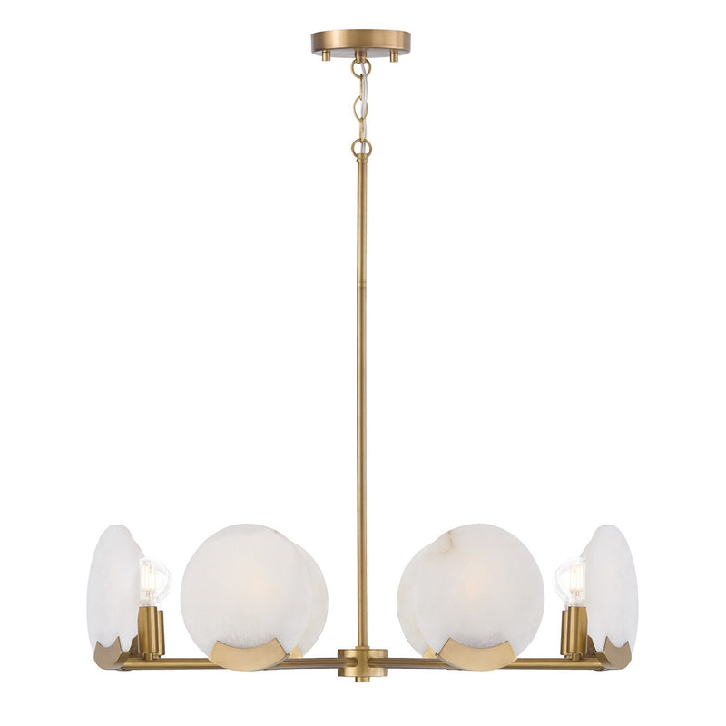 Capital Lighting 454682AD Eight Light Chandelier, Aged Brass