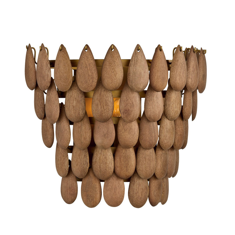 Capital Lighting 654411LW One Light Wall Sconce, Light Wood and Patinaed Brass