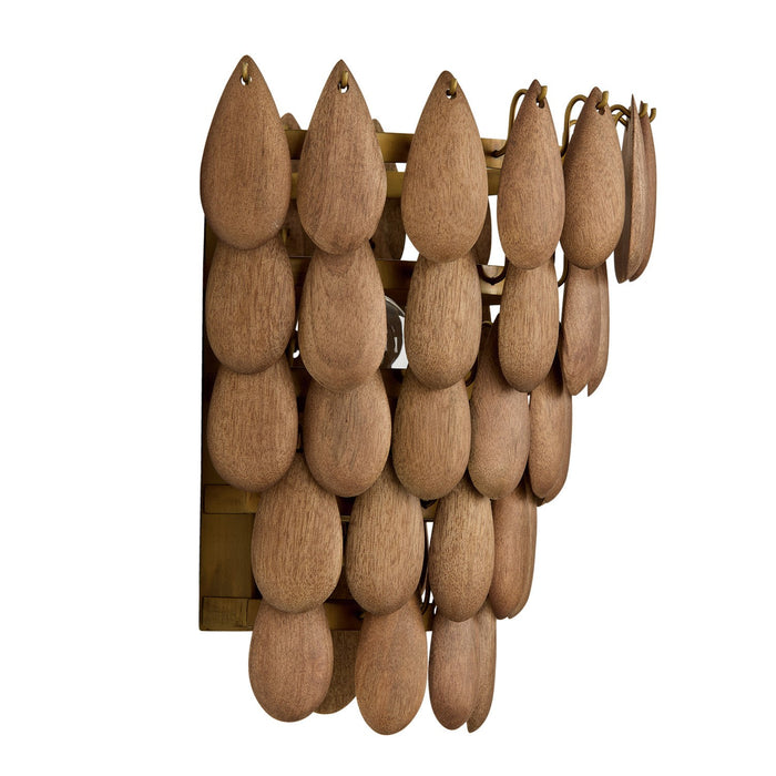 Capital Lighting 654411LW One Light Wall Sconce, Light Wood and Patinaed Brass