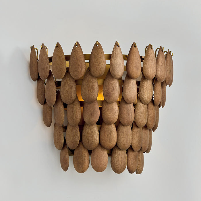 Capital Lighting 654411LW One Light Wall Sconce, Light Wood and Patinaed Brass