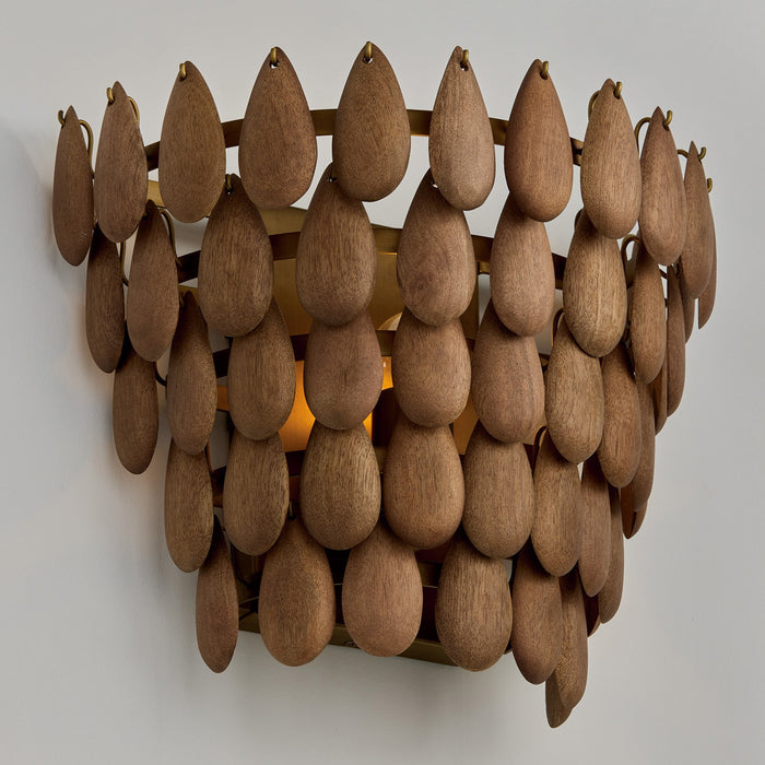 Capital Lighting 654411LW One Light Wall Sconce, Light Wood and Patinaed Brass