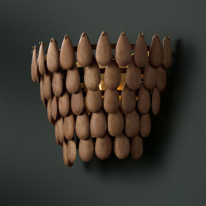 Capital Lighting 654411LW One Light Wall Sconce, Light Wood and Patinaed Brass