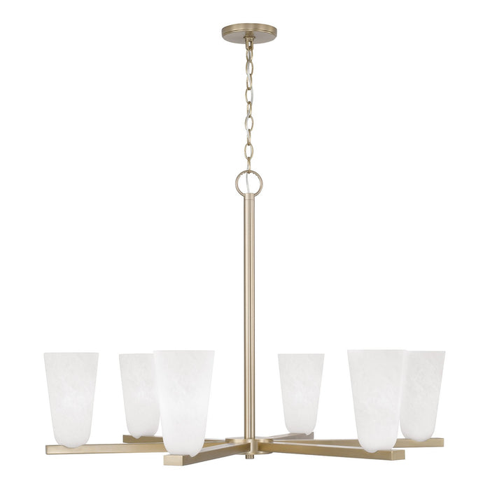Capital Lighting 456961MA-556 Six Light Chandelier, Matte Brass