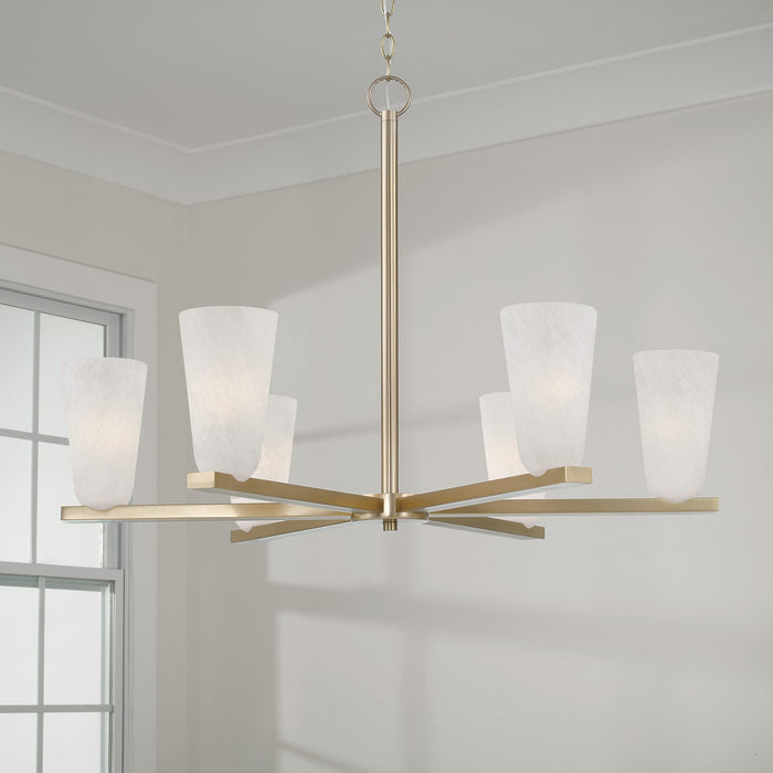 Capital Lighting 456961MA-556 Six Light Chandelier, Matte Brass