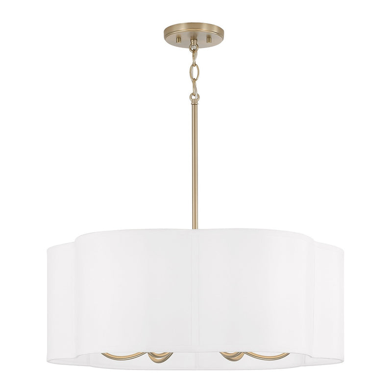 Capital Lighting 356461MA Six Light Pendant, Matte Brass