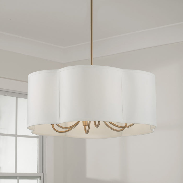 Capital Lighting 356461MA Six Light Pendant, Matte Brass
