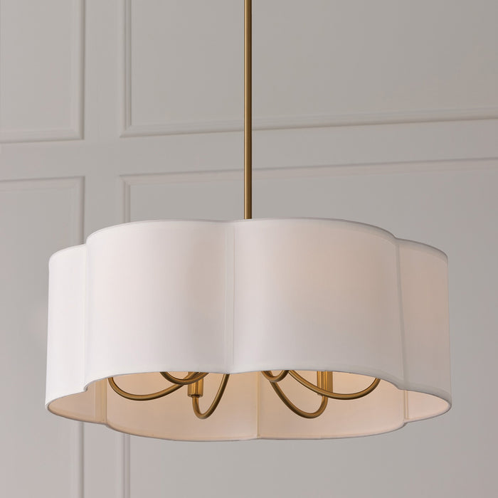 Capital Lighting 356461MA Six Light Pendant, Matte Brass