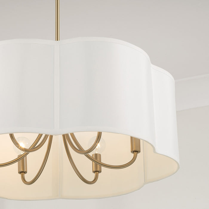 Capital Lighting 356461MA Six Light Pendant, Matte Brass