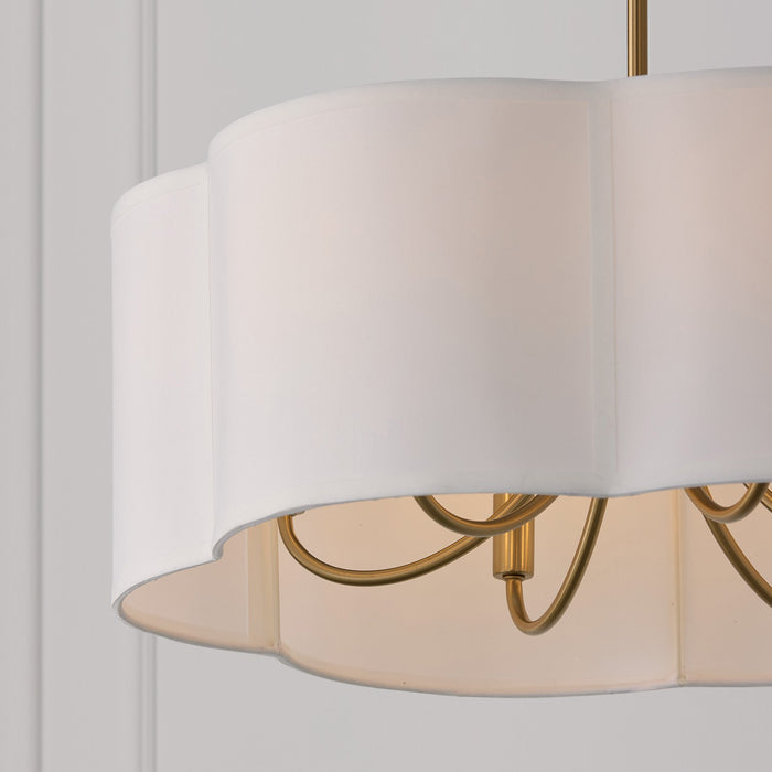 Capital Lighting 356461MA Six Light Pendant, Matte Brass