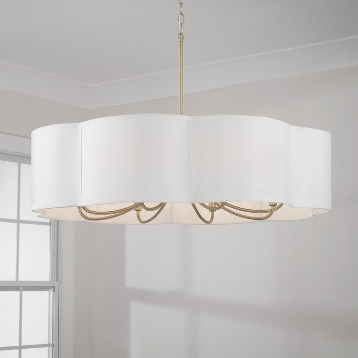 Capital Lighting 456481MA Eight Light Chandelier, Matte Brass