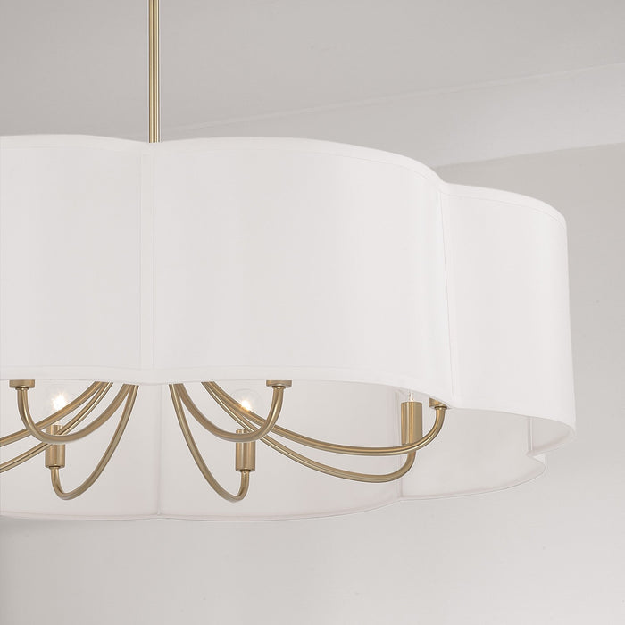 Capital Lighting 456481MA Eight Light Chandelier, Matte Brass