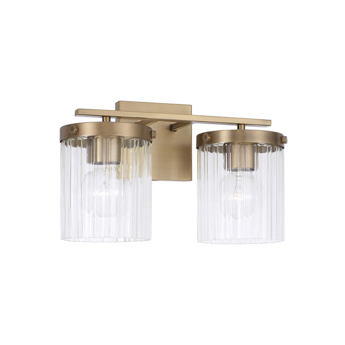Capital Lighting 156221AD-555 Two Light Vanity, Aged Brass