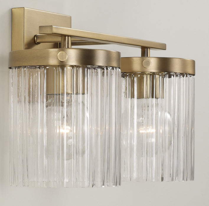 Capital Lighting 156221AD-555 Two Light Vanity, Aged Brass