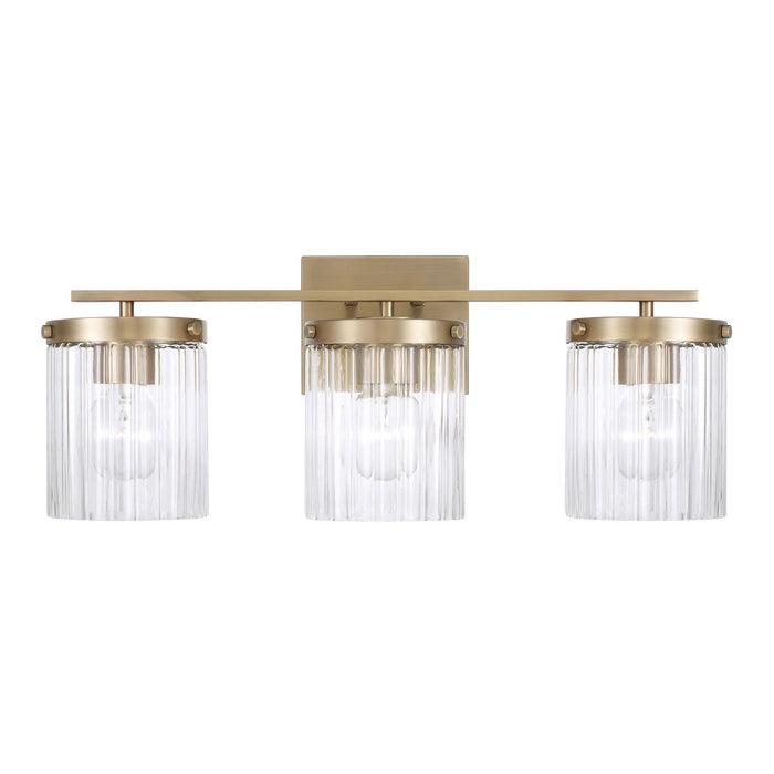 Capital Lighting 156231AD-555 Three Light Vanity, Aged Brass