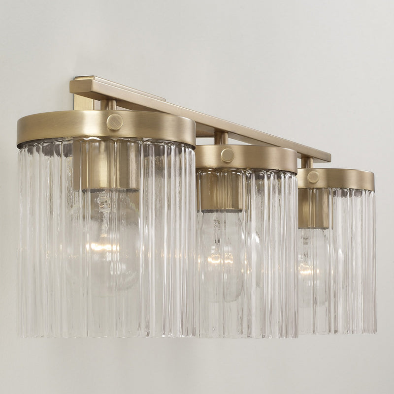 Capital Lighting 156231AD-555 Three Light Vanity, Aged Brass