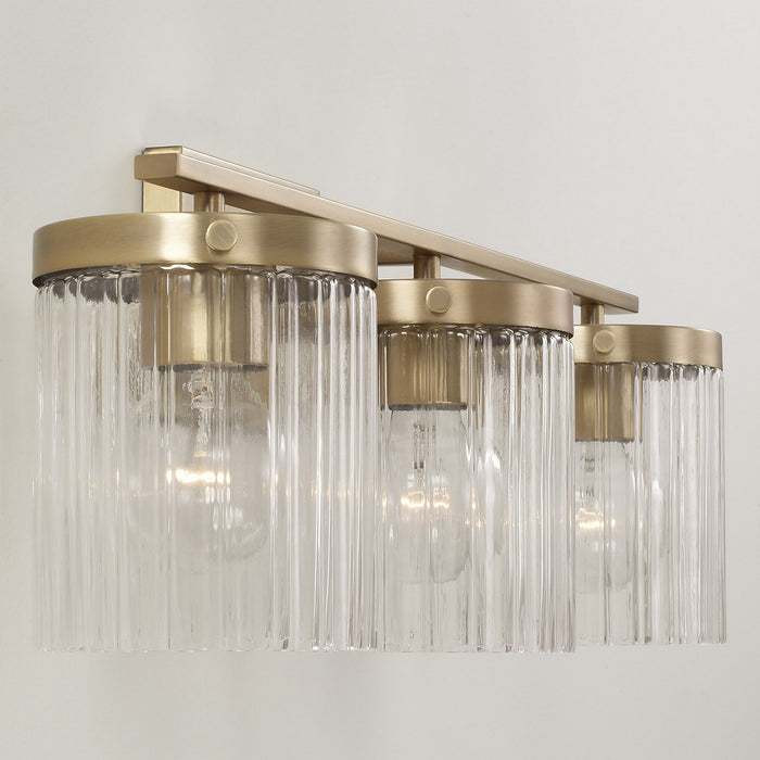 Capital Lighting 156231AD-555 Three Light Vanity, Aged Brass