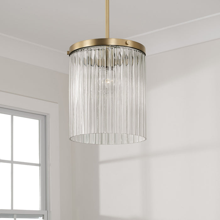 Capital Lighting 356211AD One Light Pendant, Aged Brass